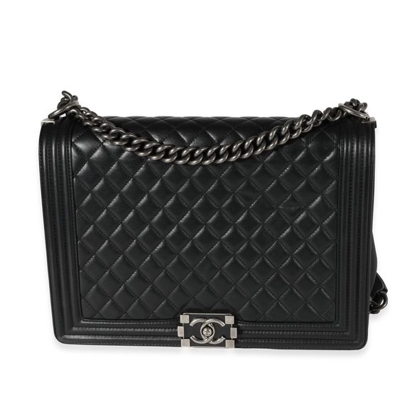 Chanel Black Quilted Lambskin Large Boy Bag - Picture 1 of 8